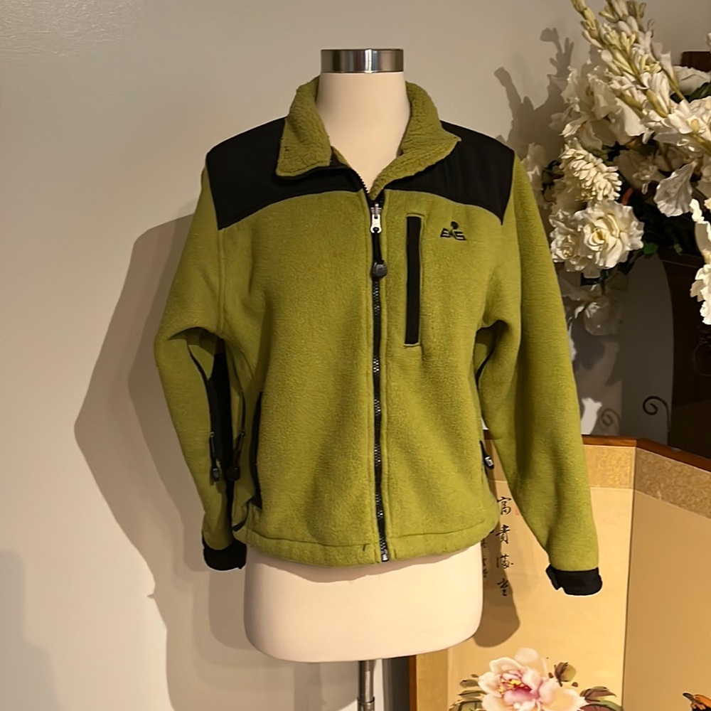 EMS Lime Green Heavy Fleece Zip-Up Size S